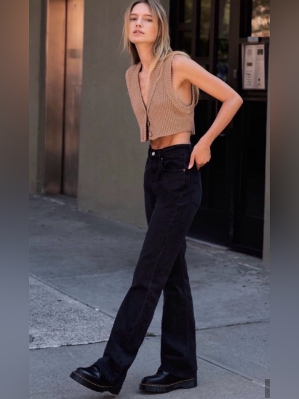 Levi’s Ribcage High-Rise Bootcut Jeans in Black